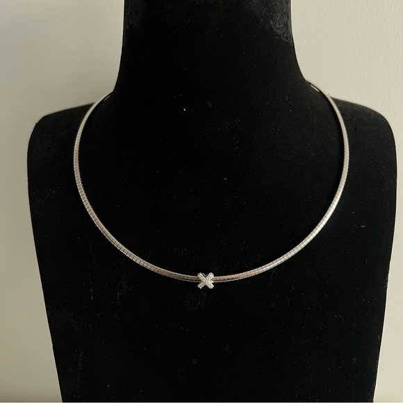 NEW Diamonique Pave Necklace with Omega Chain - Picture 1 of 3